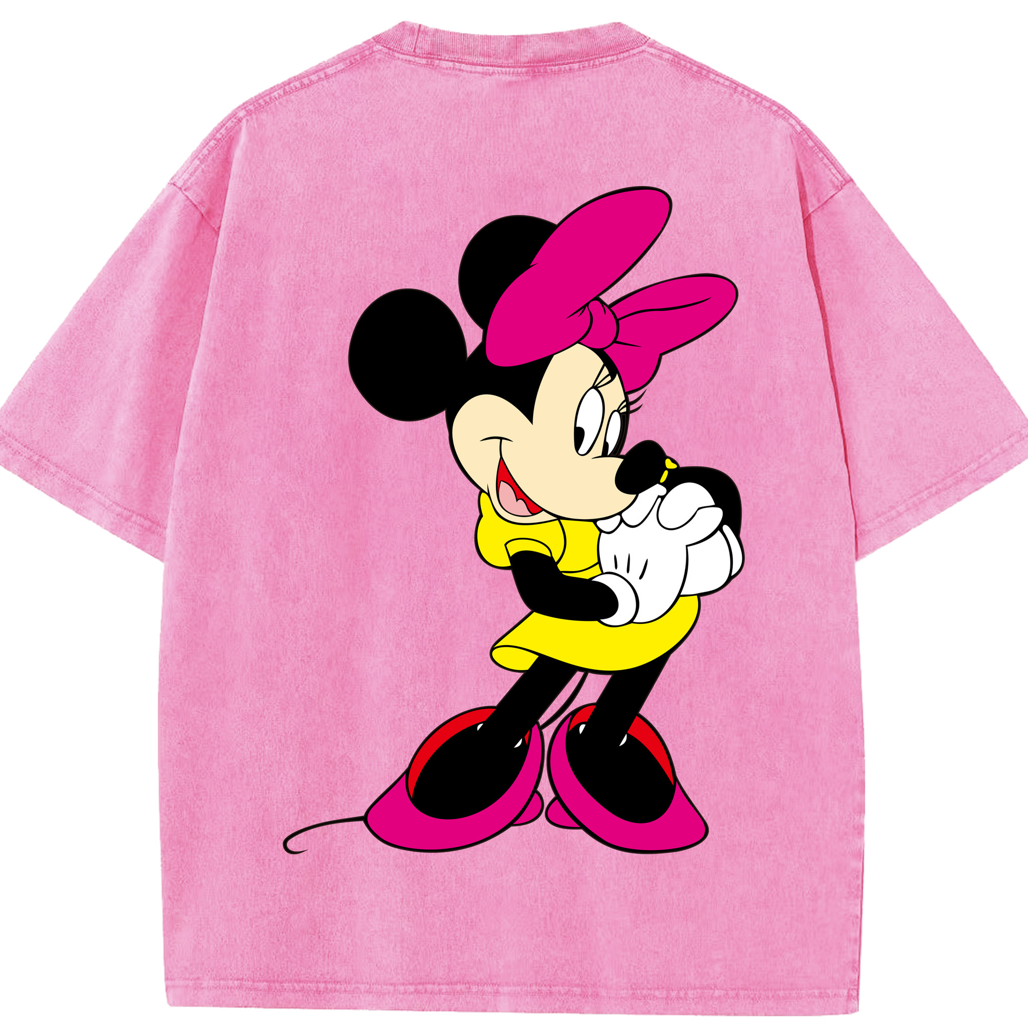 （画像用） ミッキーマウス Mickey Mouse 綿100% ヴィンテージ風 半袖Tシャツ（背面プリント）